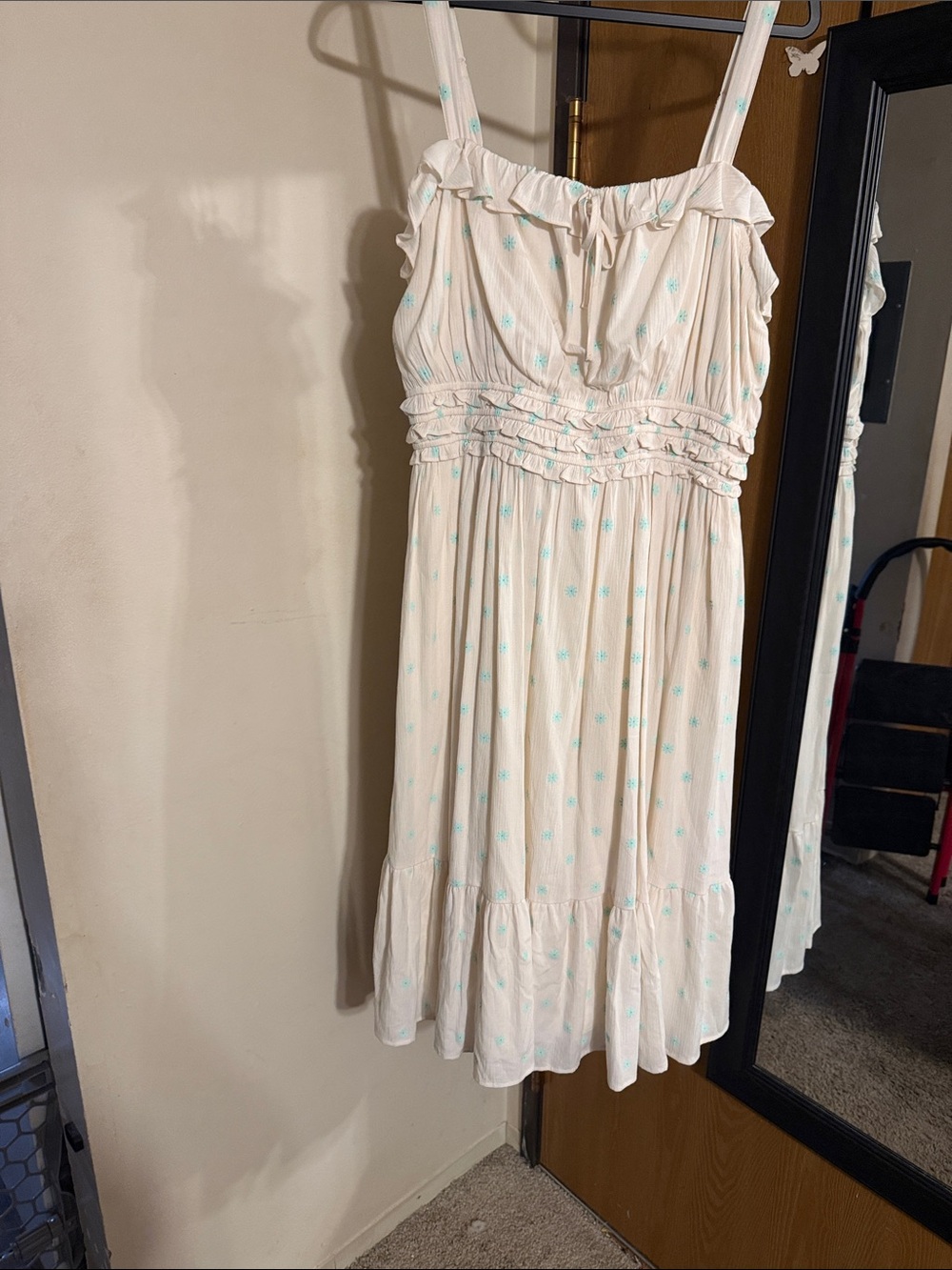 Light Blue Floral Summer Sundress - Women's Dress